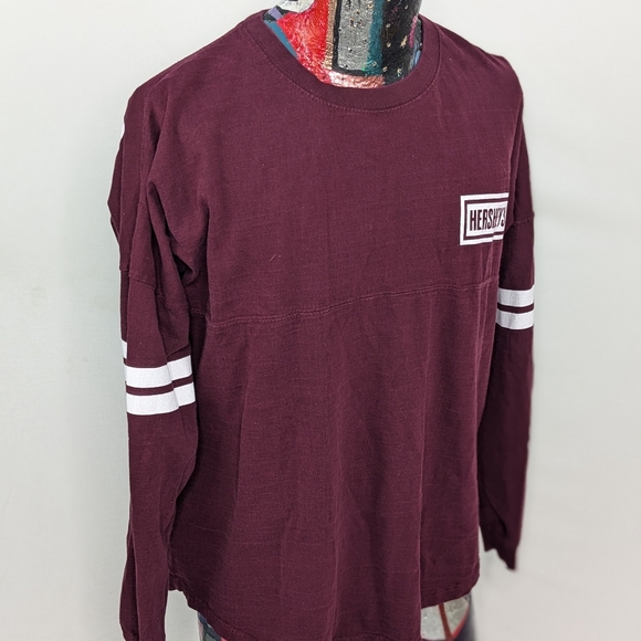 Hersheys Chocolate Long Sleeve Spell Out Purple Tshirt Size XL - Picture 4 of 9
